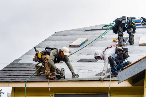 Professional Storm Damage Roof Repair technician working in Higganum, CT